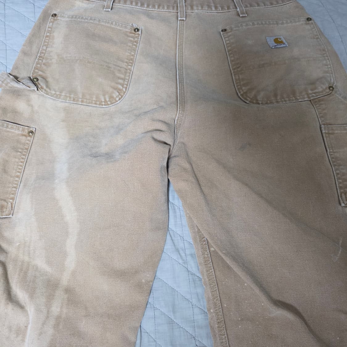 [38X34] 칼하트 더블니 B136 BRN 워크팬츠 블리칭 T-6 상품이미지6
