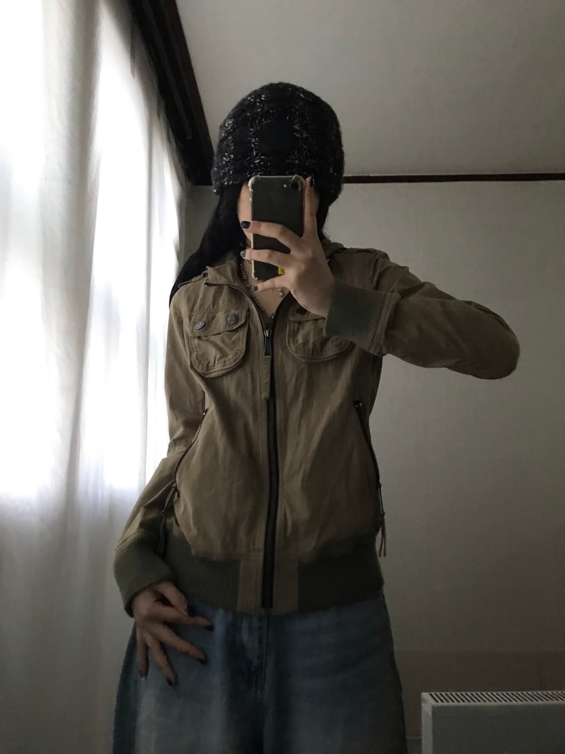 일본빈티지 베이지 후드자켓 상품이미지4