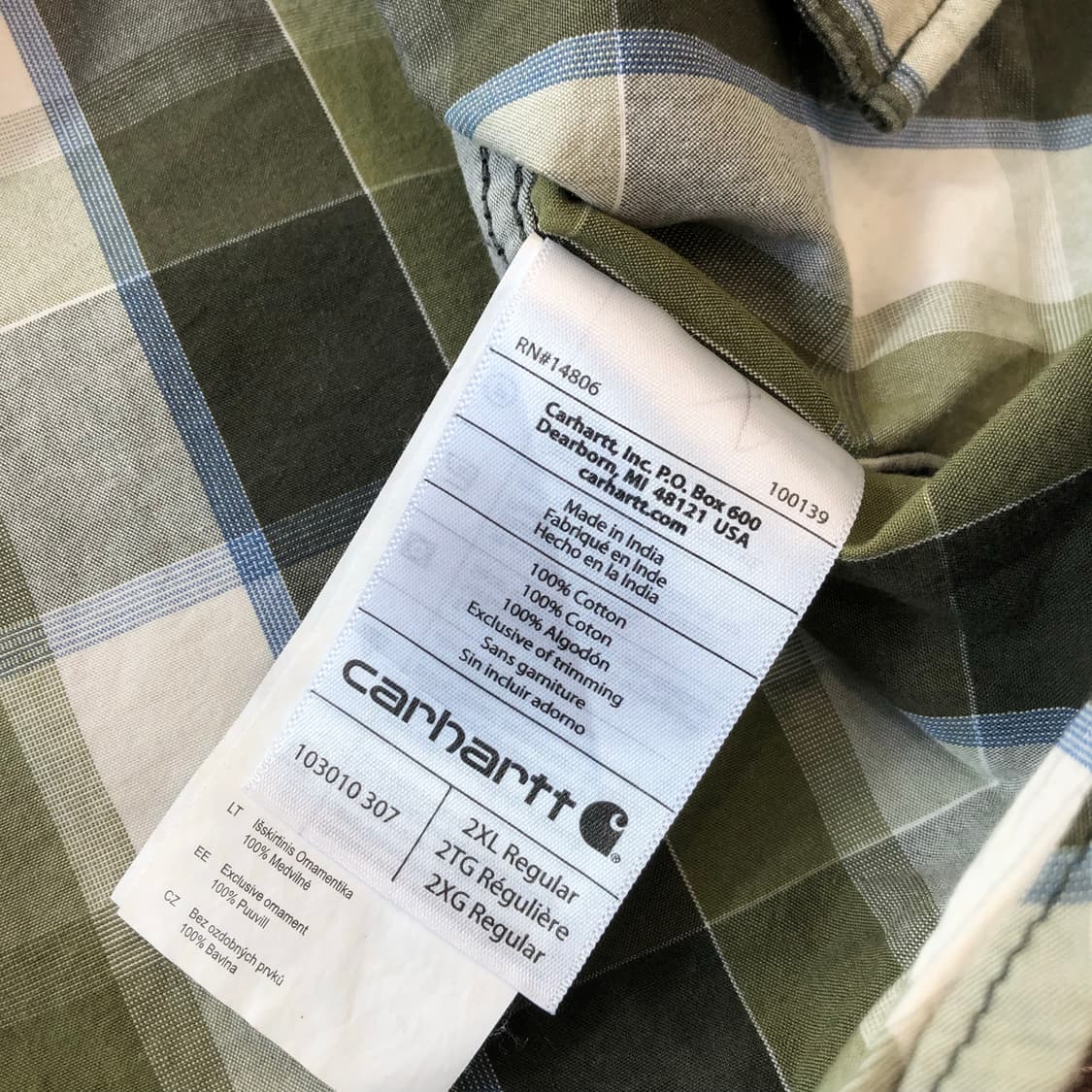 칼하트 체크 반팔 셔츠 상품이미지4