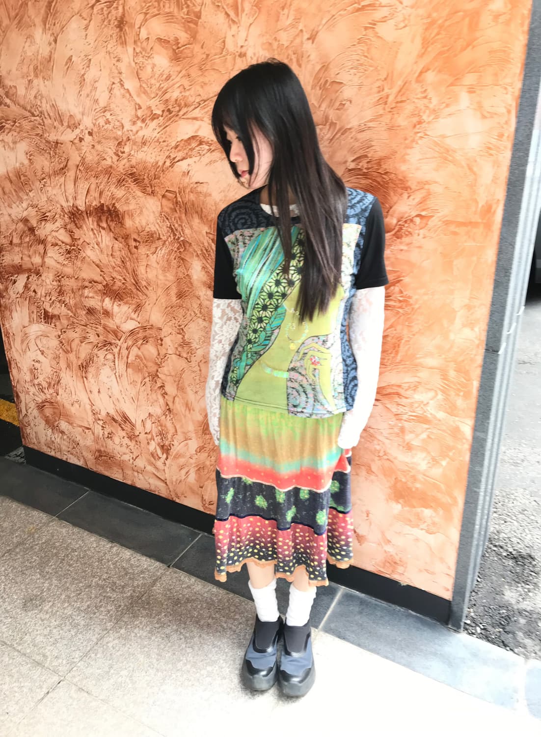 vintage pattern skirt 상품이미지2