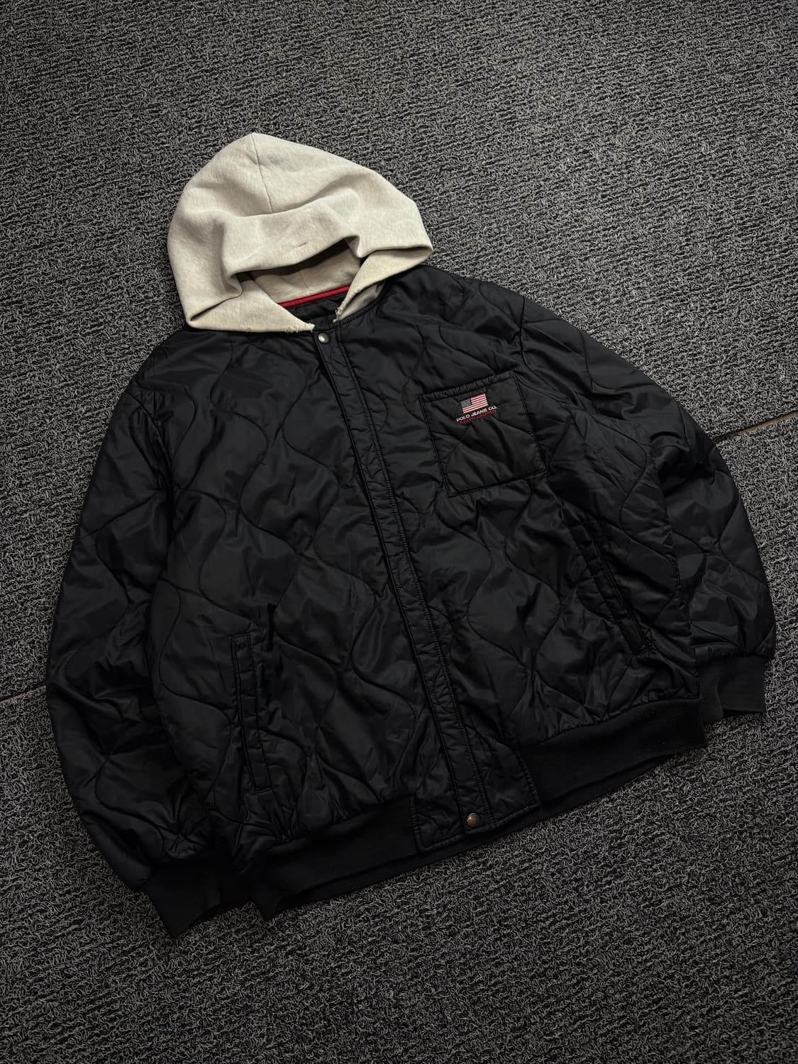 폴로 랄프로렌 성조기 로고 아미카지 퀼팅 후드 자켓 1858 상품이미지1