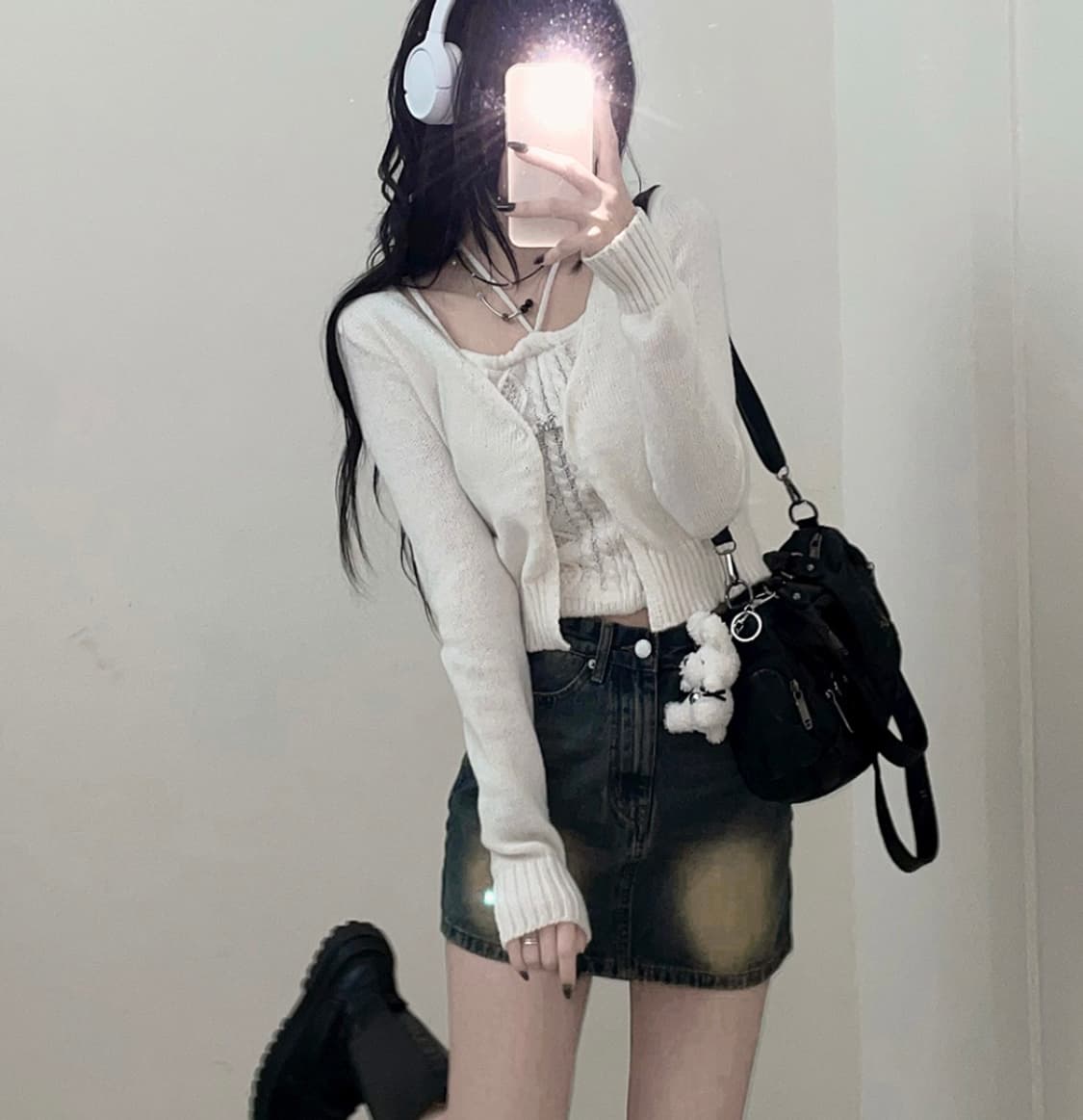 (새상품) 홀터나시+후크니트 가디건 세트 상품이미지1