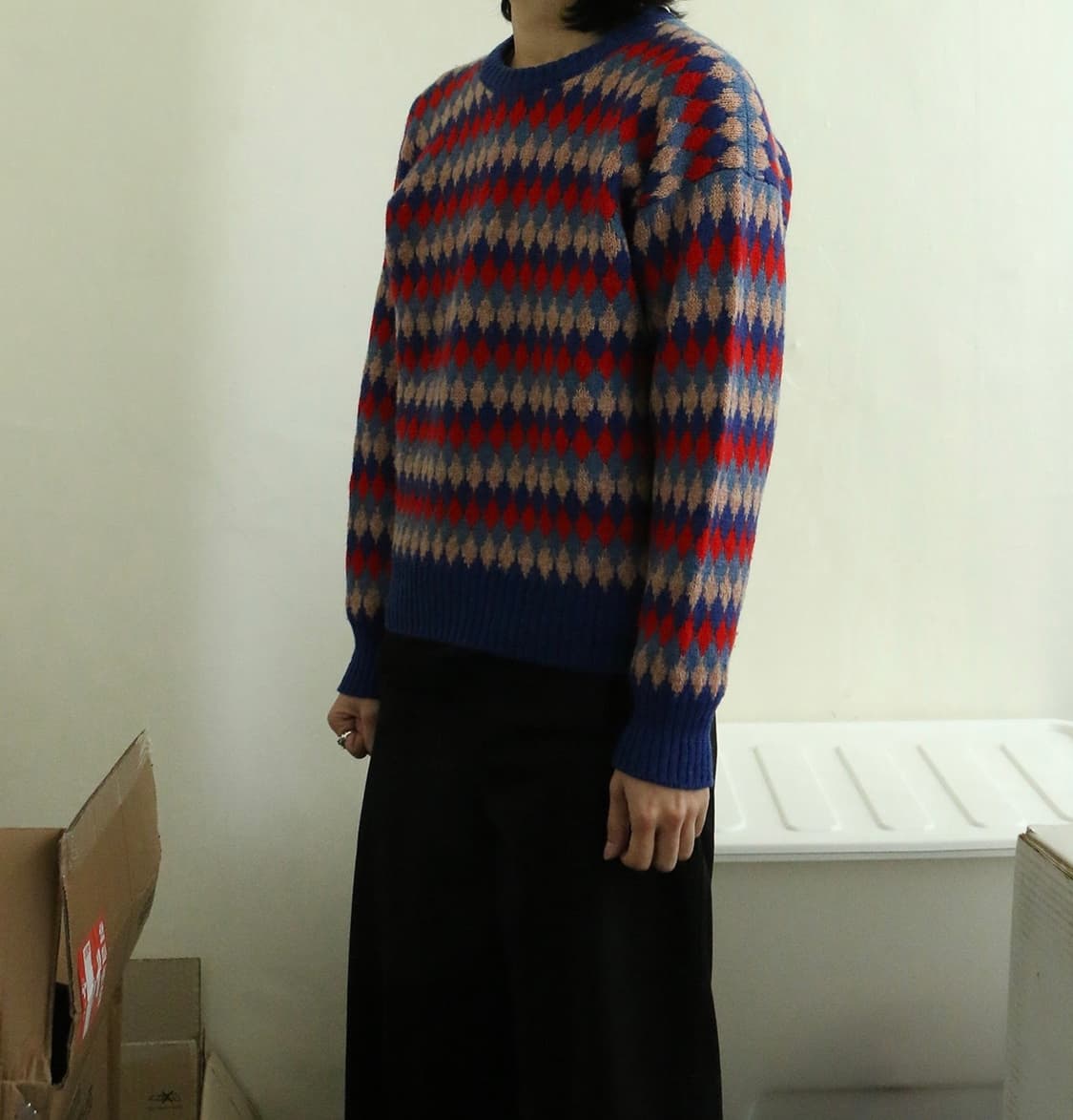 빈티지 울 아가일 노르딕 스웨터 상품이미지1