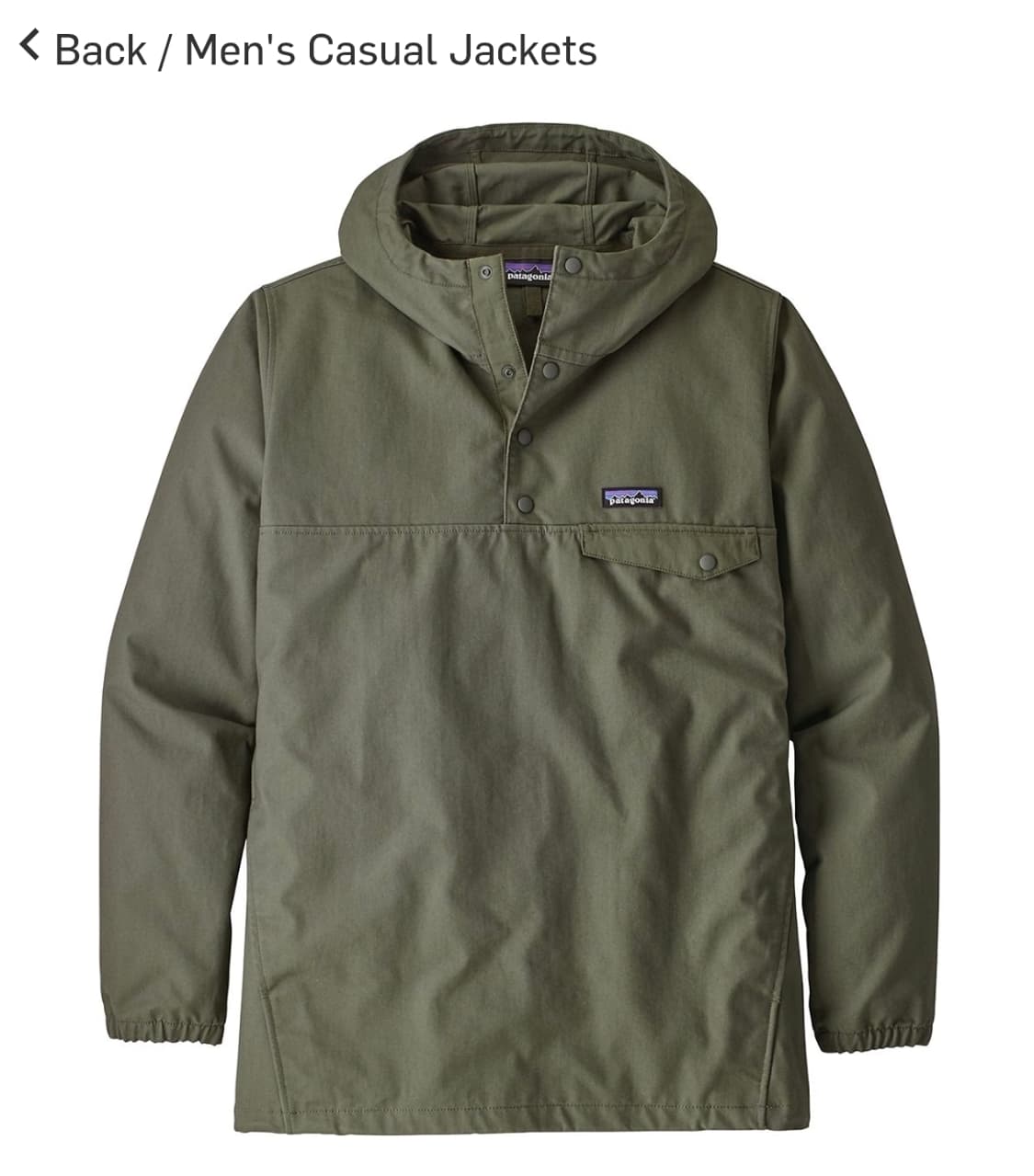 파타고니아 메이플 스냅-티 코튼 후디 풀오버 M 올리브 상품이미지1