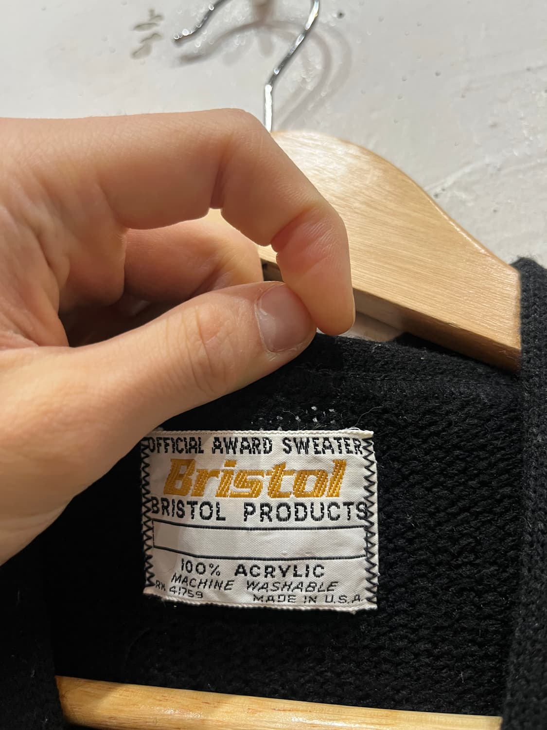 60s Bristol 레터맨 아크릴 가디건 Made in USA 상품이미지2