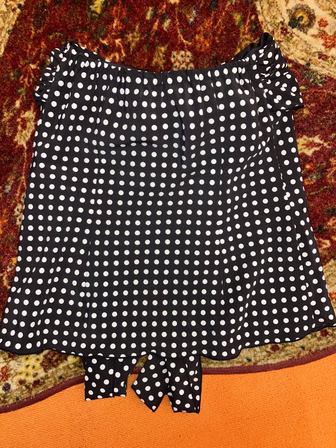 jpn 도트 리본 오프숄더 탑 상품이미지3