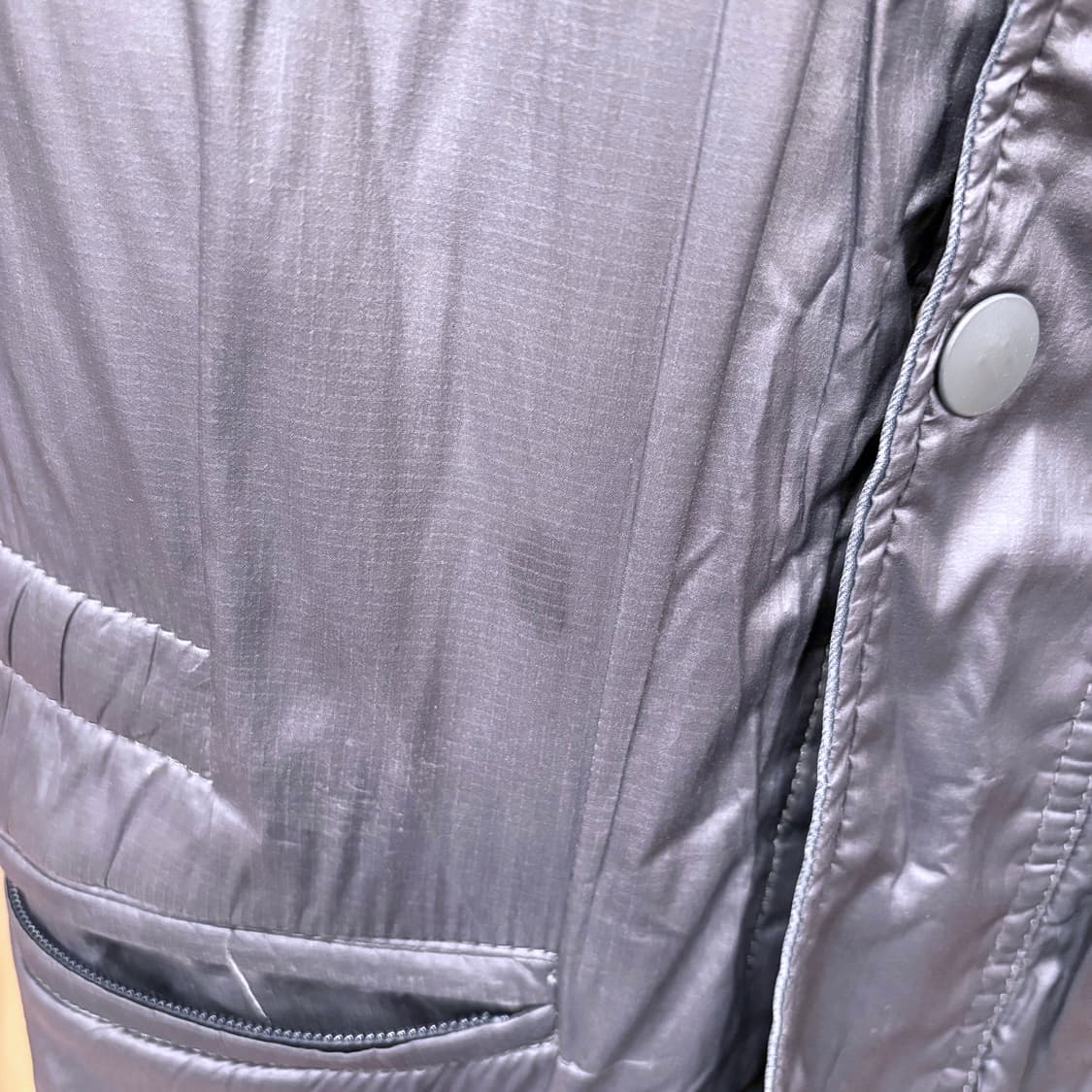 디젤 하이넥 퀄팅 패딩 자켓 워크 웨어 스탠드 카라 스티치 디테일 차콜 상품이미지8