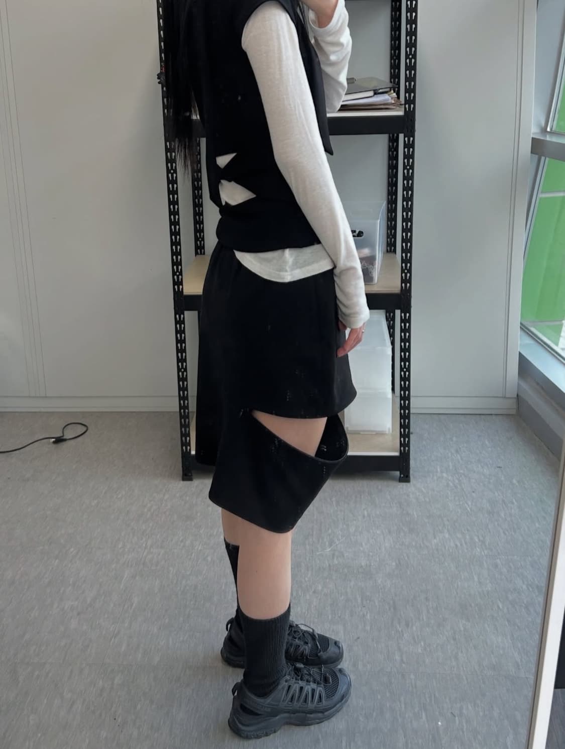 유심 SLIT-ZIP MIDI SKIRT 상품이미지5