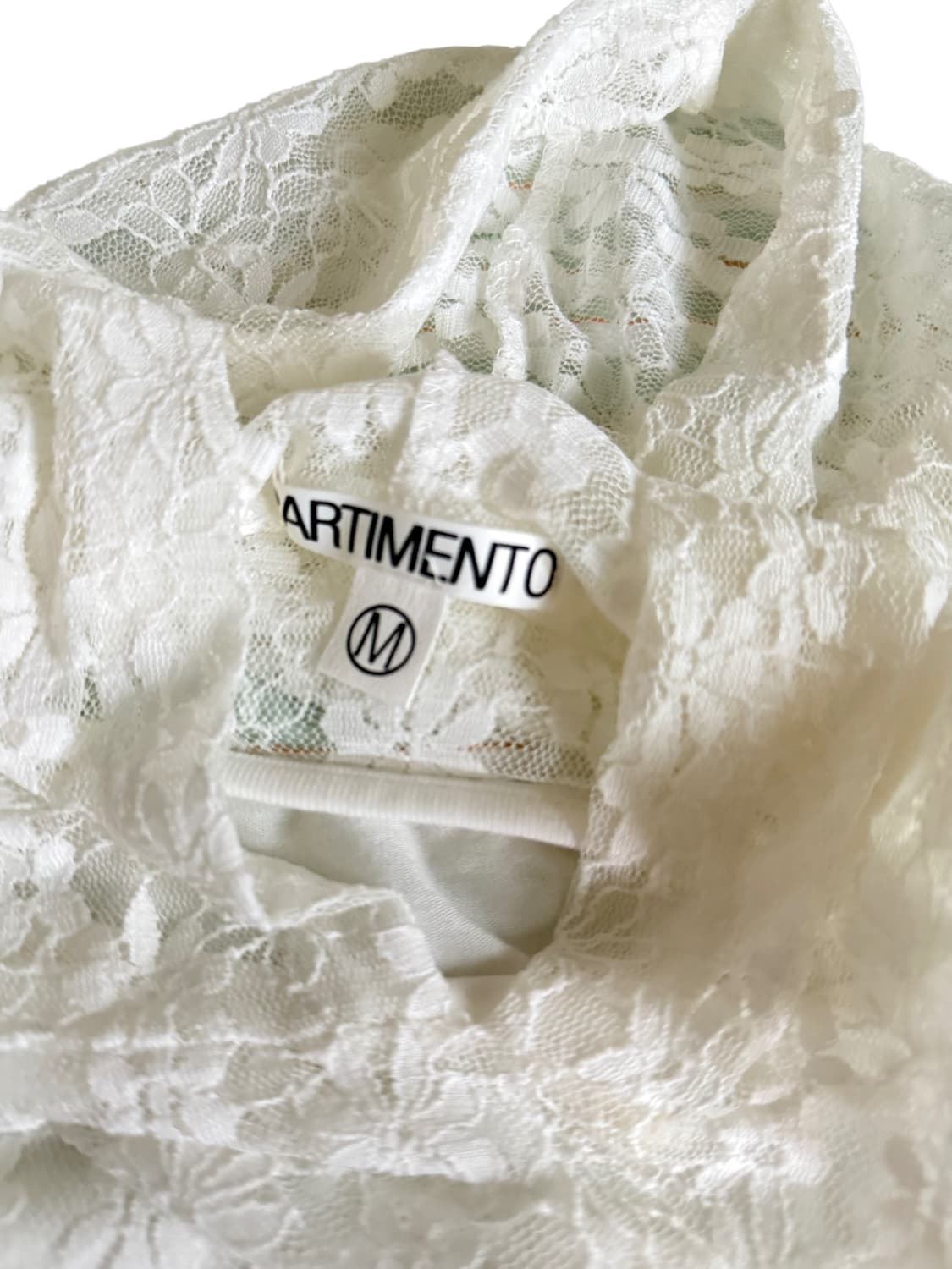 파르티멘토우먼 레이스 후디 숏 슬리브 티 화이트 M 상품이미지2