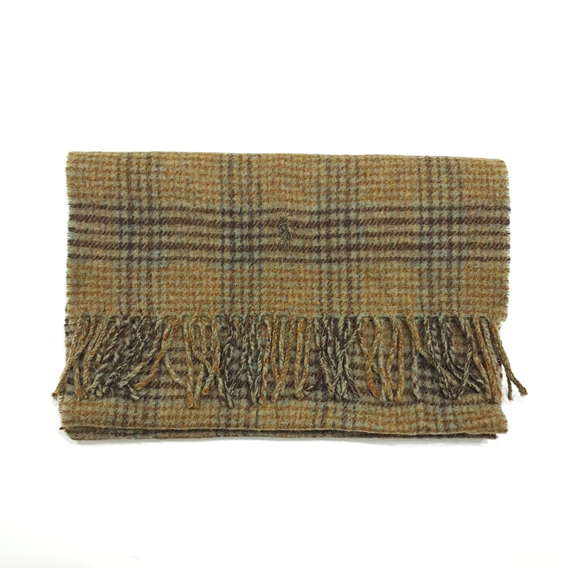 MX351 폴로 랄프로렌 올리브그린 글렌체크 버진울 목도리 머플러 상품이미지7