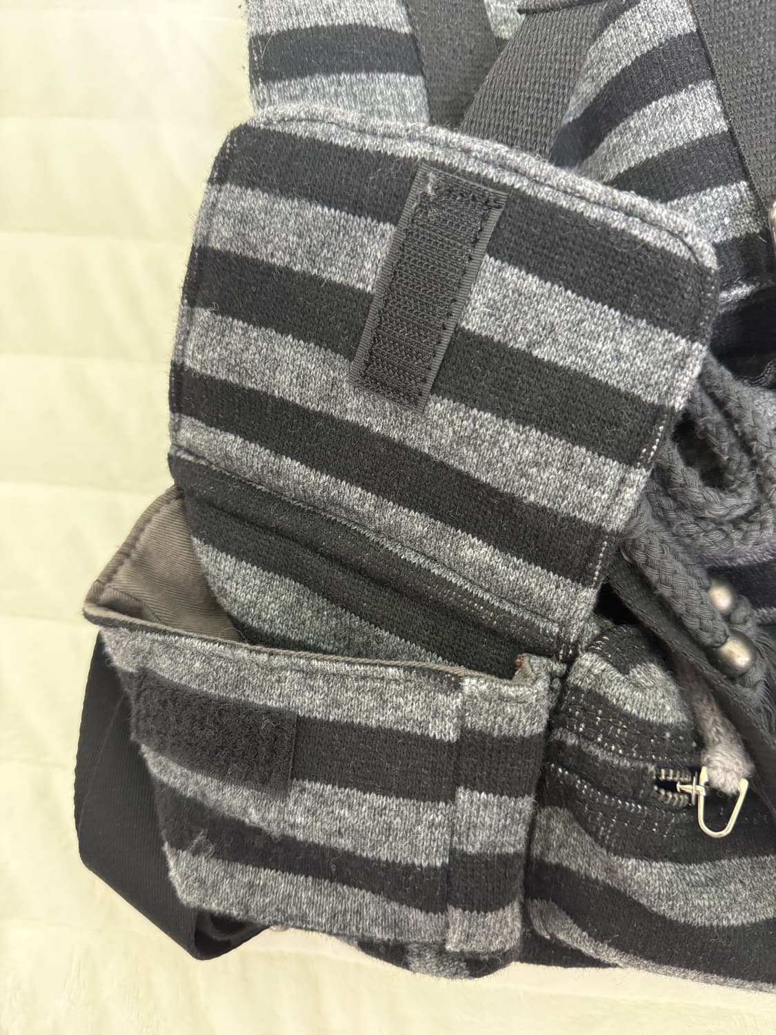 텐스댄스 Wool stripe backpack Black판매 상품이미지5