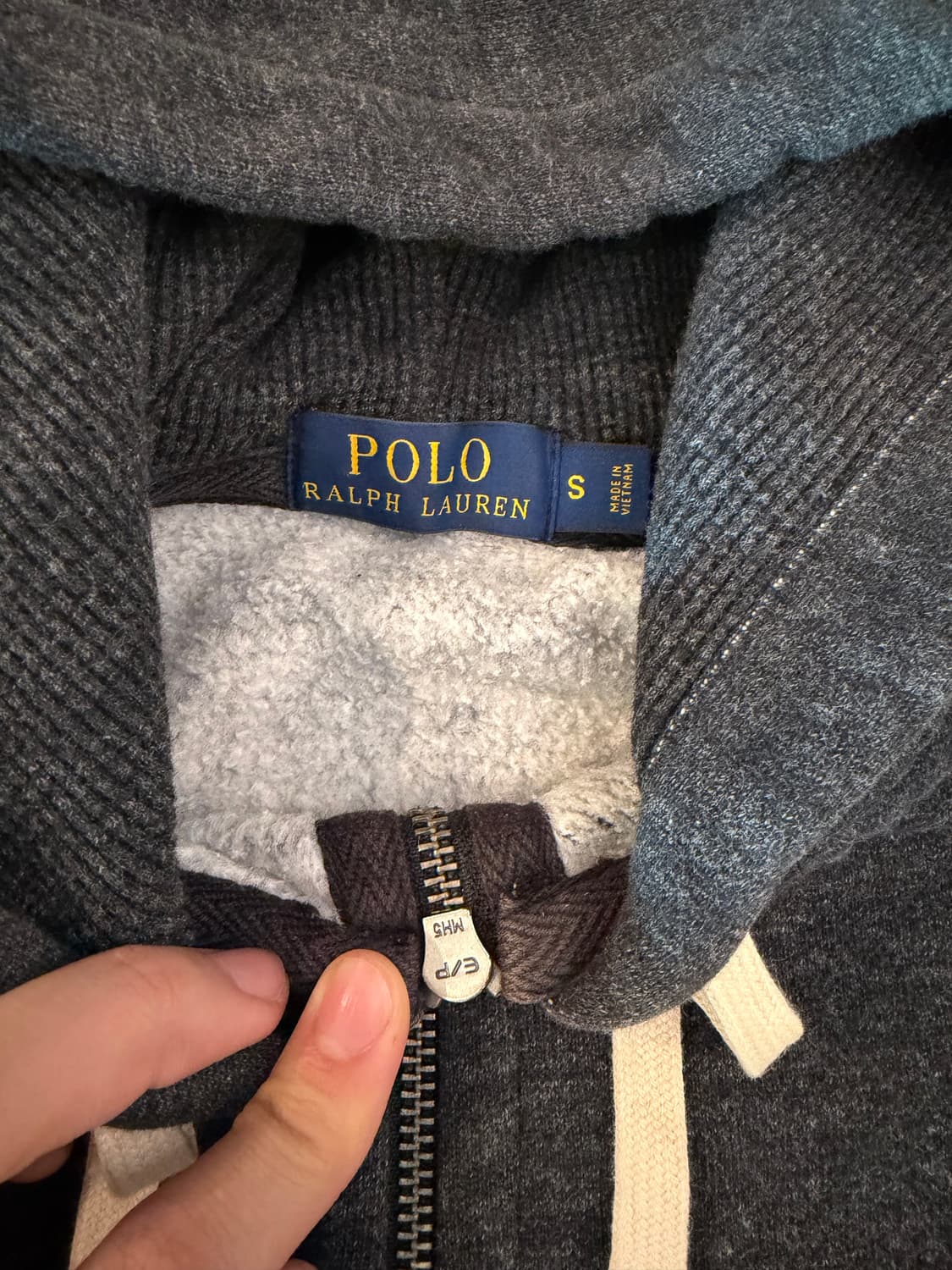 폴로 랄프로렌 와플 써멀 후드집업 차콜 그레이 상품이미지4