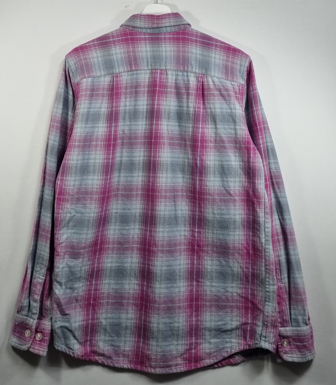 오버핏 S ) 오베이 핑크+그레이 체크 셔츠 남방 상품이미지2