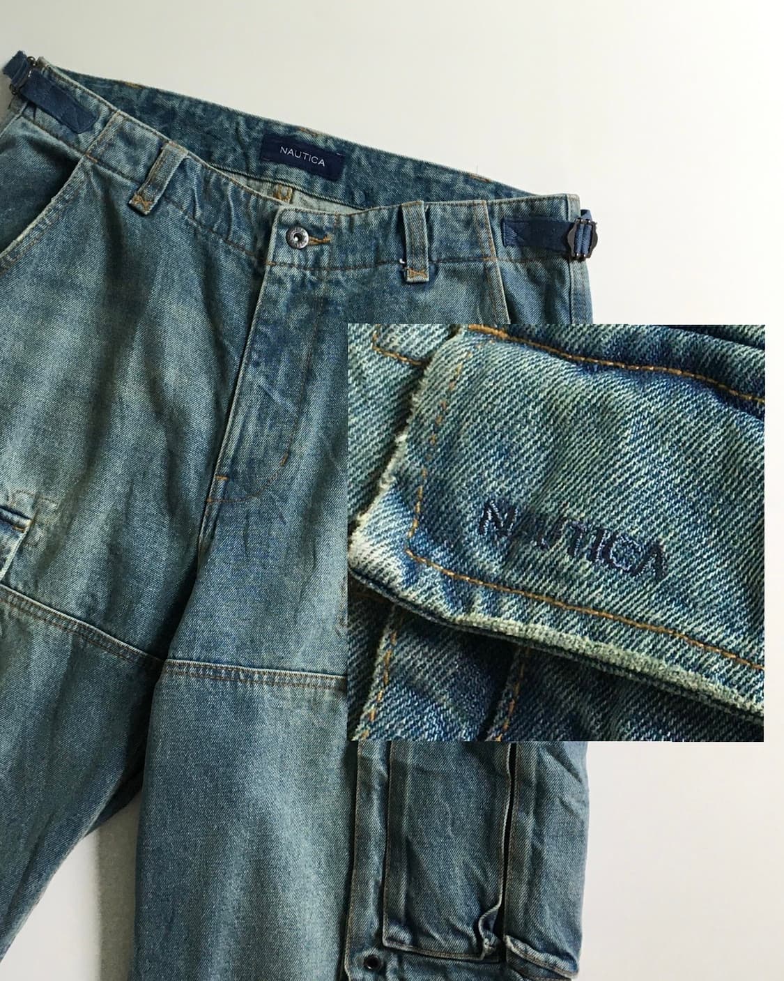NAUTICA 노티카 와이드 카고포켓 데님 팬츠 상품이미지1