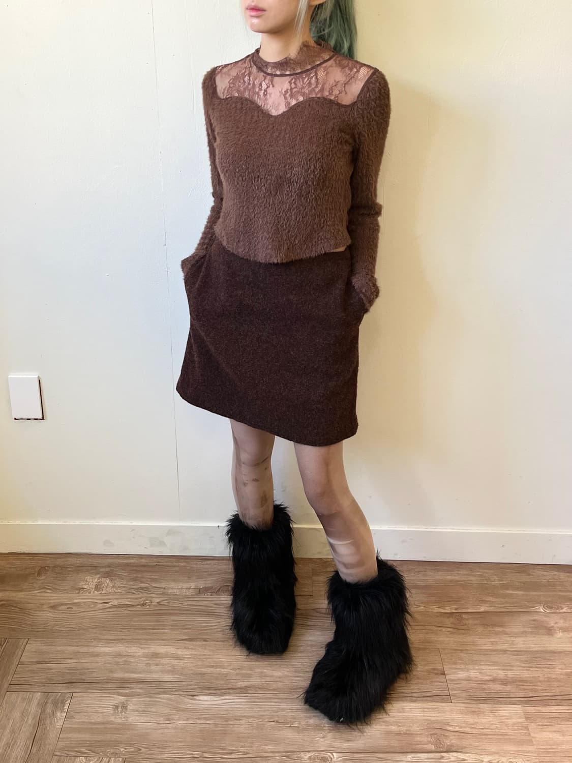 DAZY 시스루 터틀넥 상품이미지4