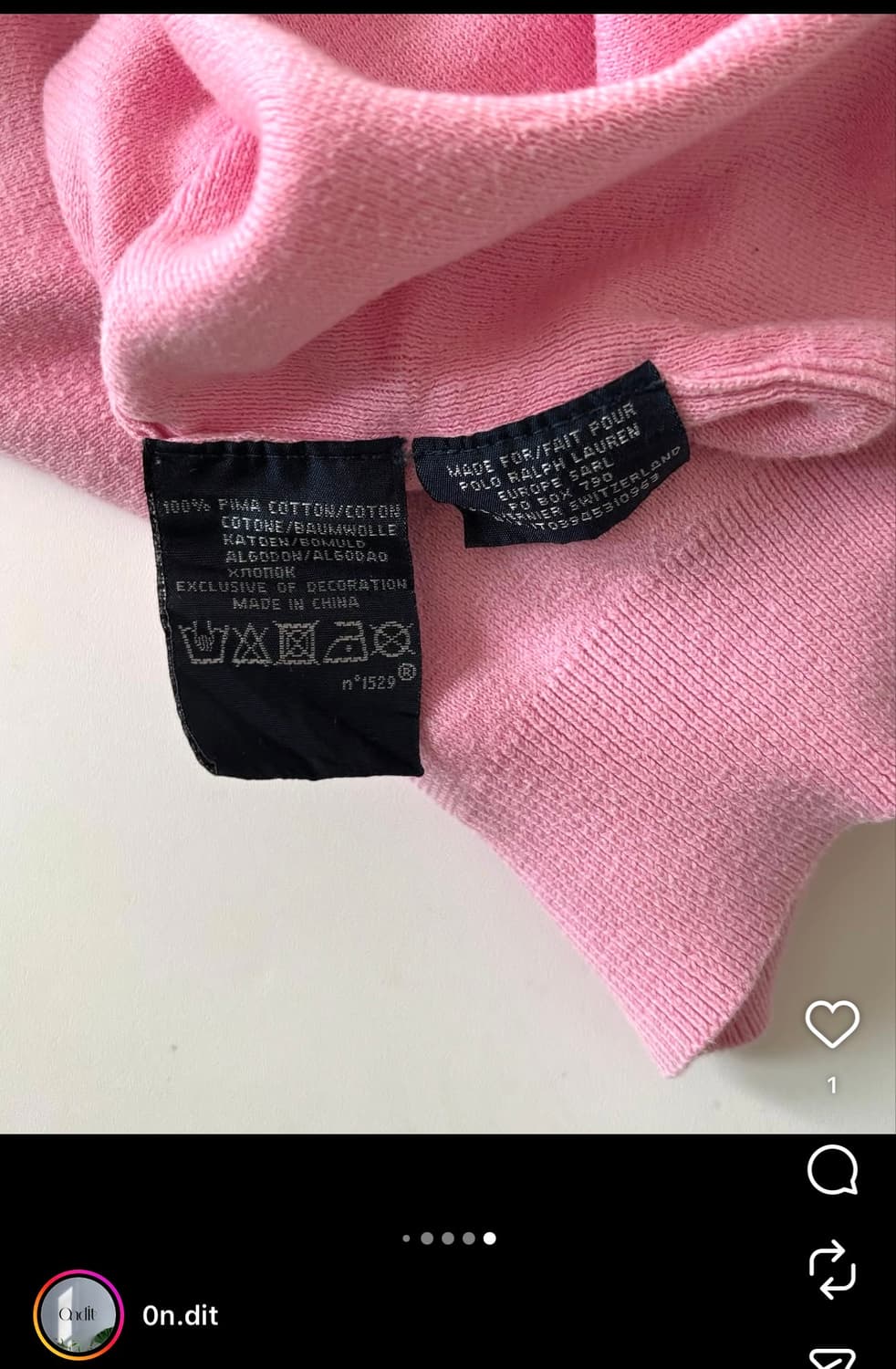 폴로 랄프로렌 핑크색 브이넥 니트 상품이미지3