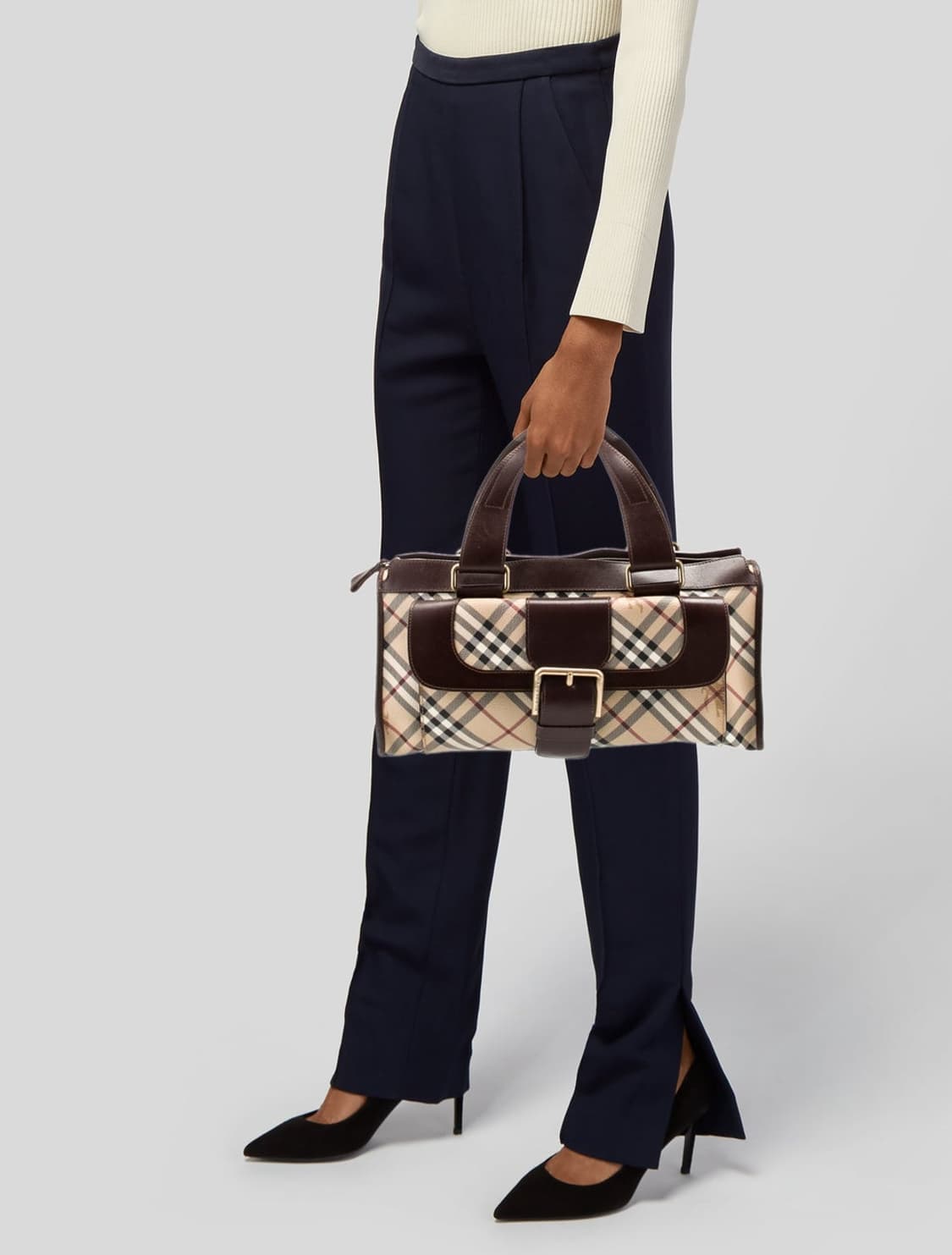 버버리 헤이마켓 체크 포켓 토트백 (정품) 상품이미지2