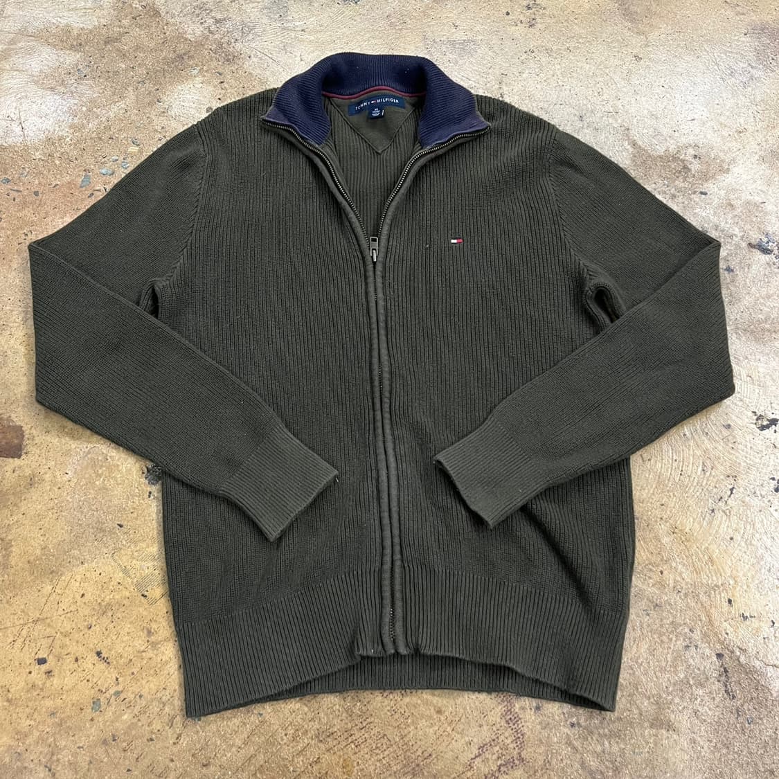 타미힐피거 카키 니트 집업  상품이미지2