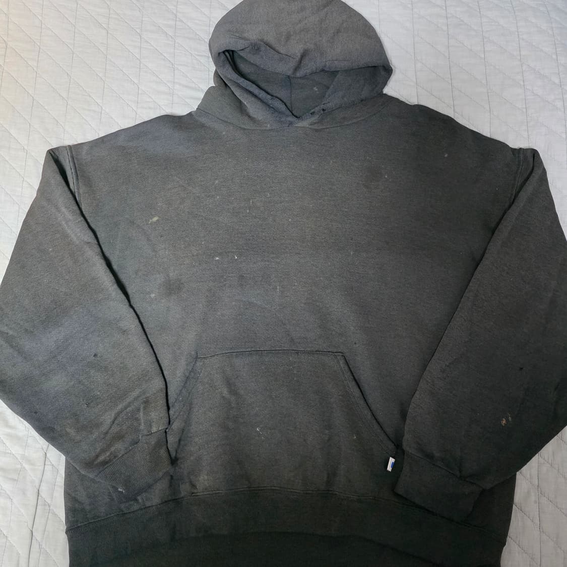 [XL] 90s 빈티지 러셀 애슬레틱 후드 블랙 트래쉬드 상품이미지1