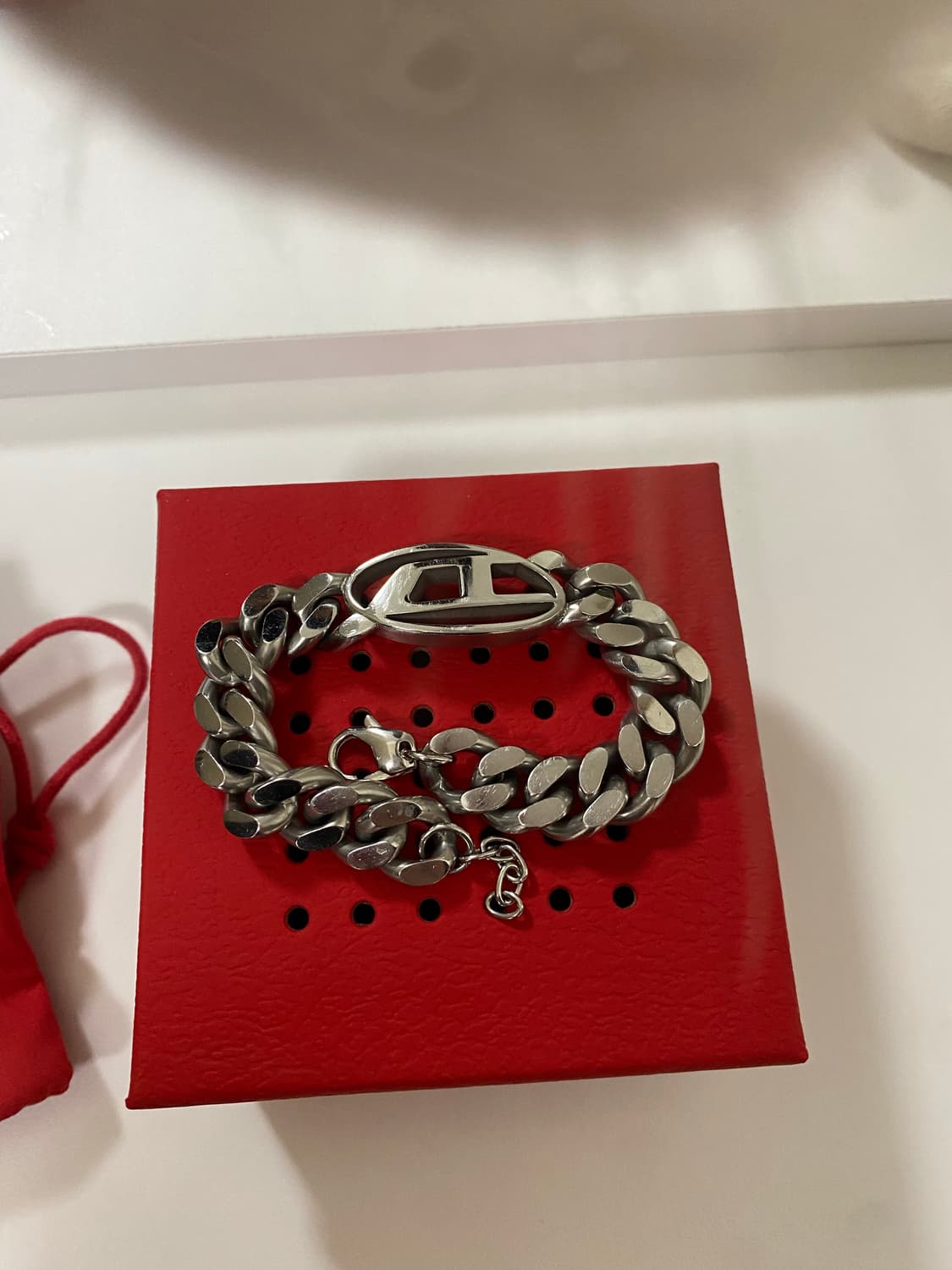 디젤 팔찌 스테인리스 스틸 체인 브레이슬릿 실버 상품이미지1