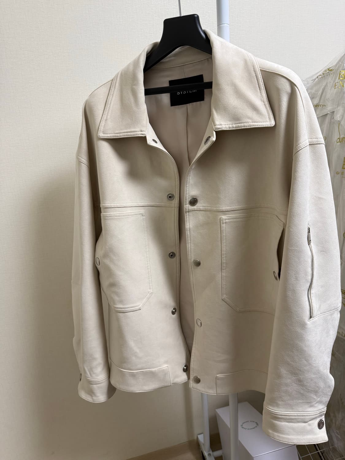 시스템 SYSTEM 스웨이드 아이보리 자켓 105 상품이미지1