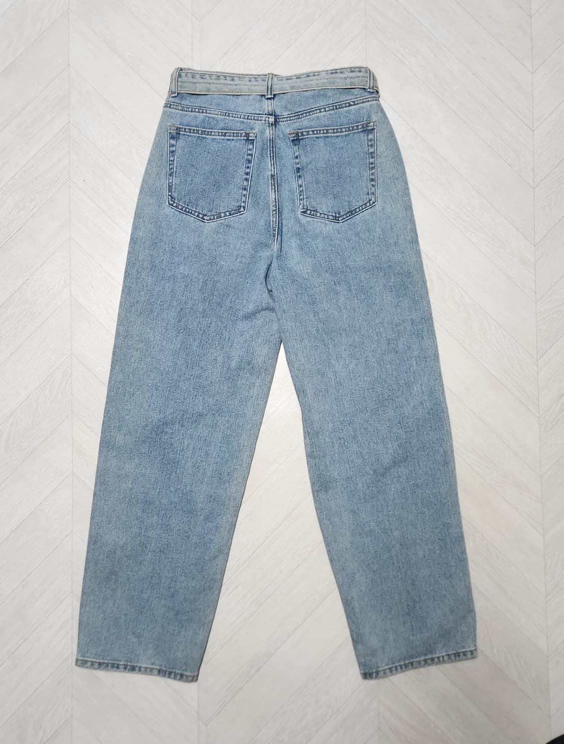 무탠다드 밸티드 세미 벌룬 데님 팬츠 라이트 인디고 28 상품이미지2