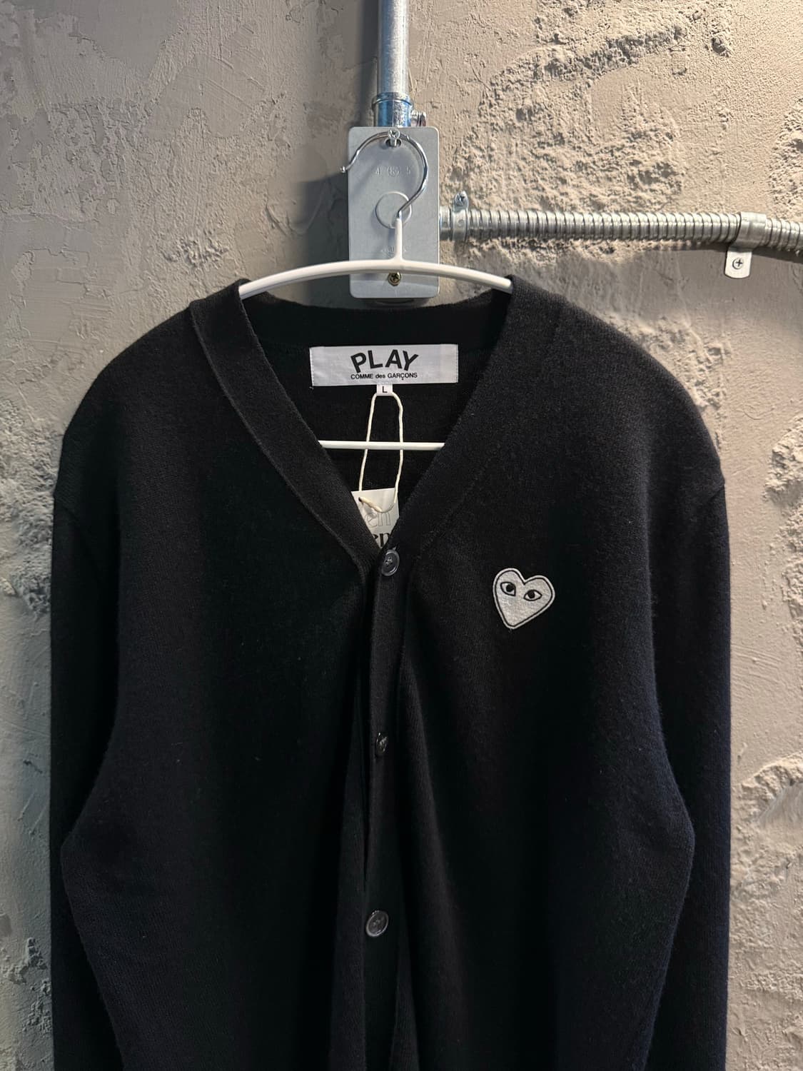 L 꼼데가르송 COMME des GARCONS 하트 와펜 가디건 블랙 상품이미지4