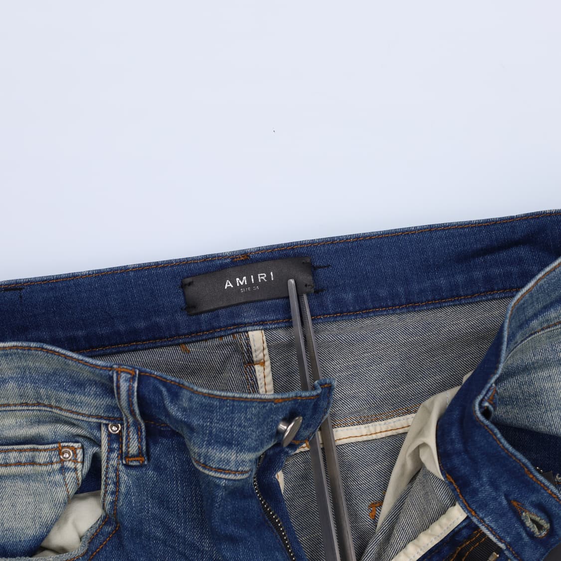 34 AMIRI 아미리 레더패널 커스텀 데님 청바지 4216 상품이미지6