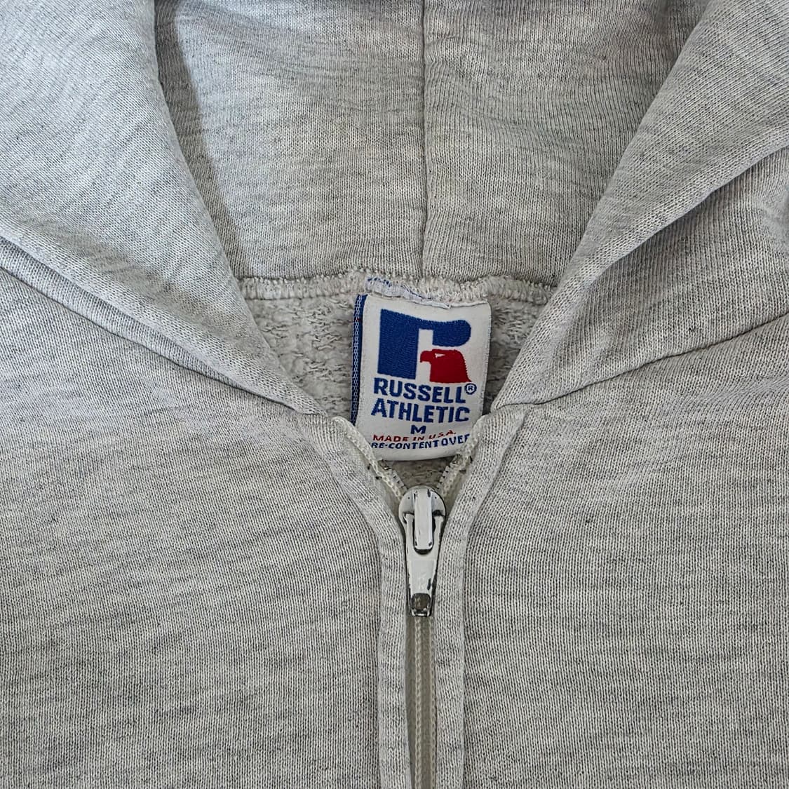 [M] 90s USA 러셀 애슬레틱 후드집업 라이트 그레이 ver. 굿 상품이미지6