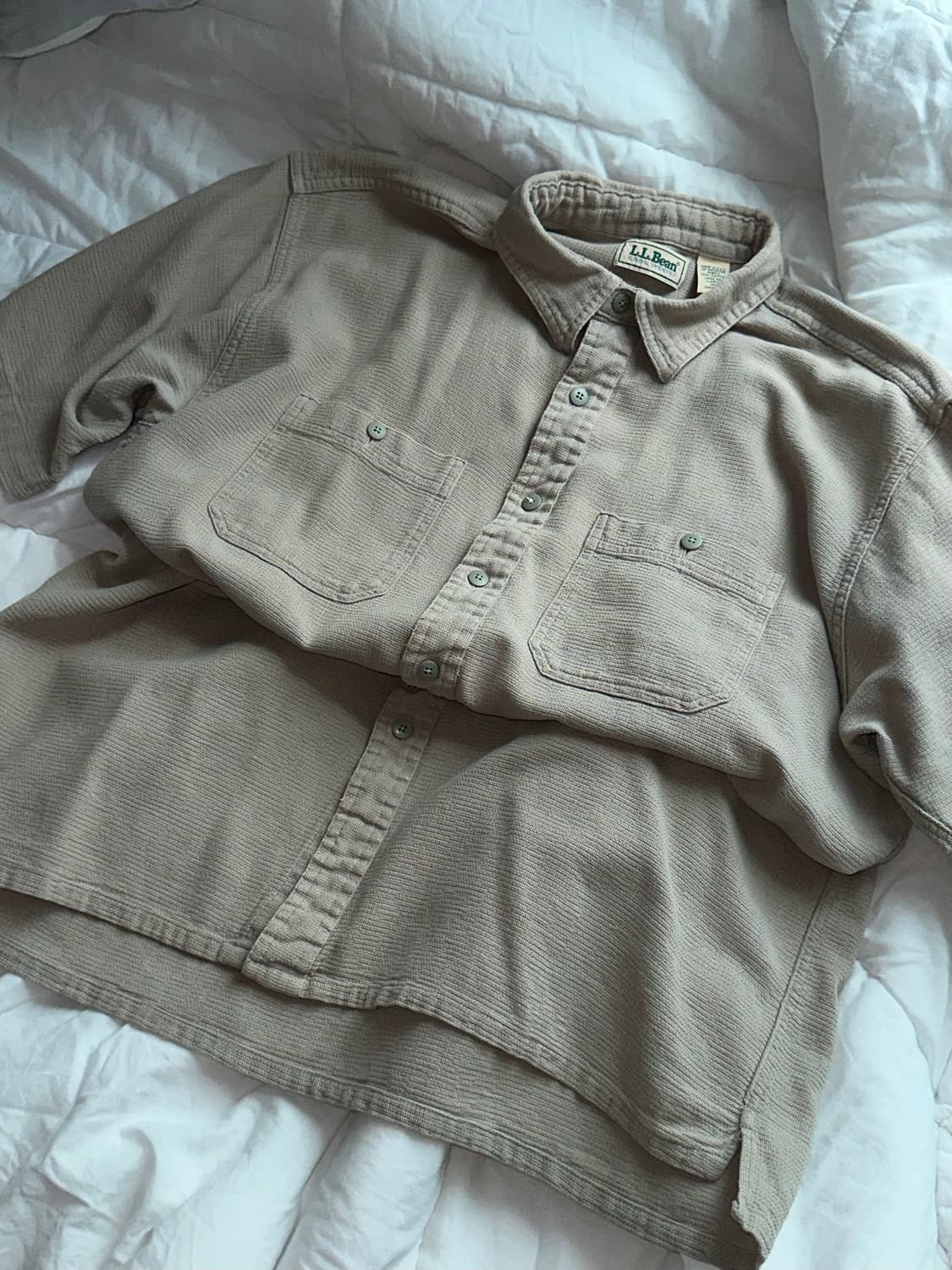 90s LLBEAN 쿨 위브 cool weave 반팔 셔츠 상품이미지2