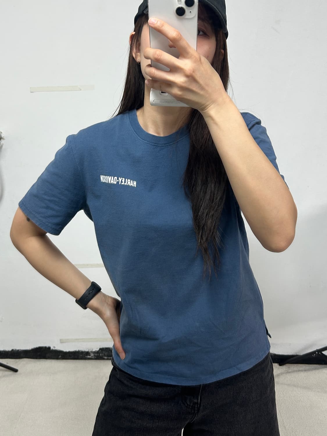 할리 데이비슨 그래픽 반팔 티셔츠 다크블루 상품이미지2
