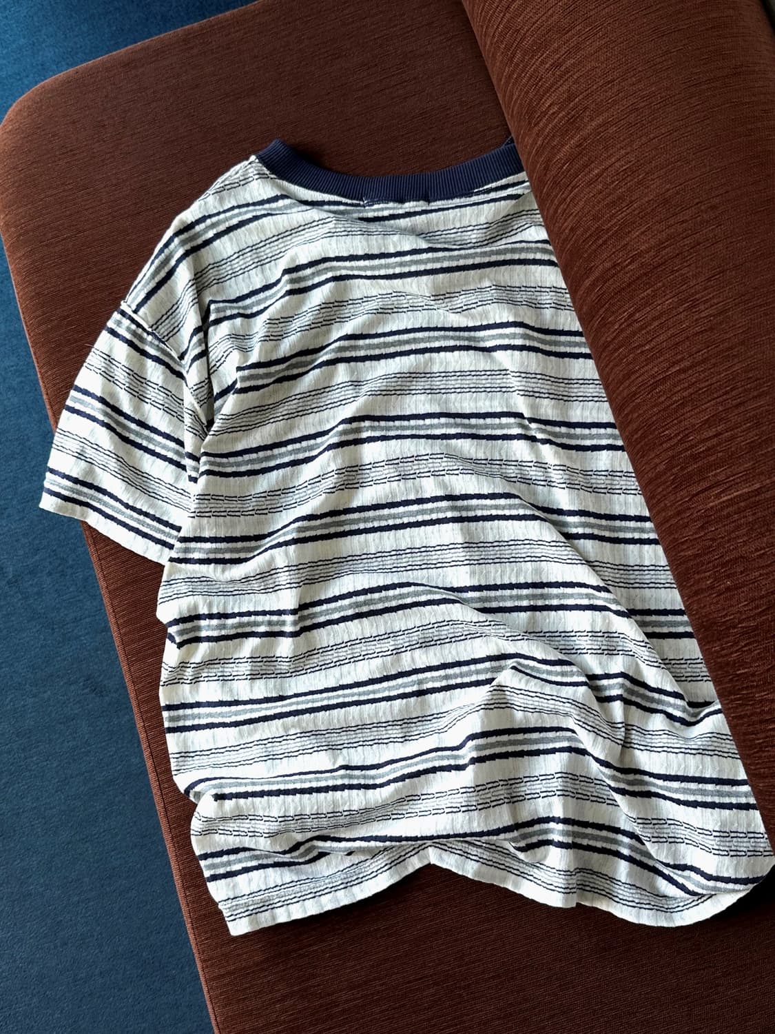 Cotton jacquard design stripe knit tee 상품이미지7