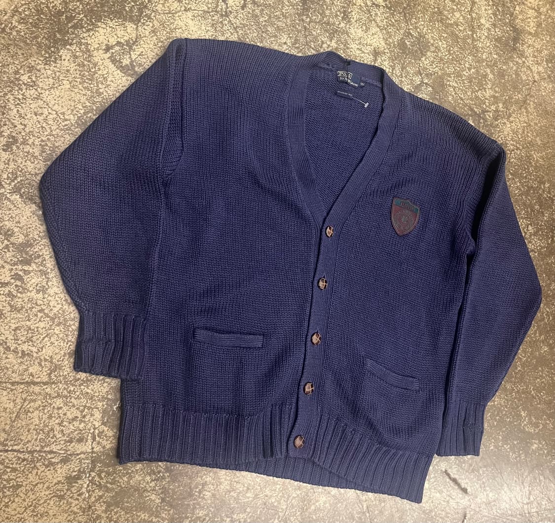 90s 폴로 랄프로렌 방패로고 네이비 니트 가디건 상품이미지2