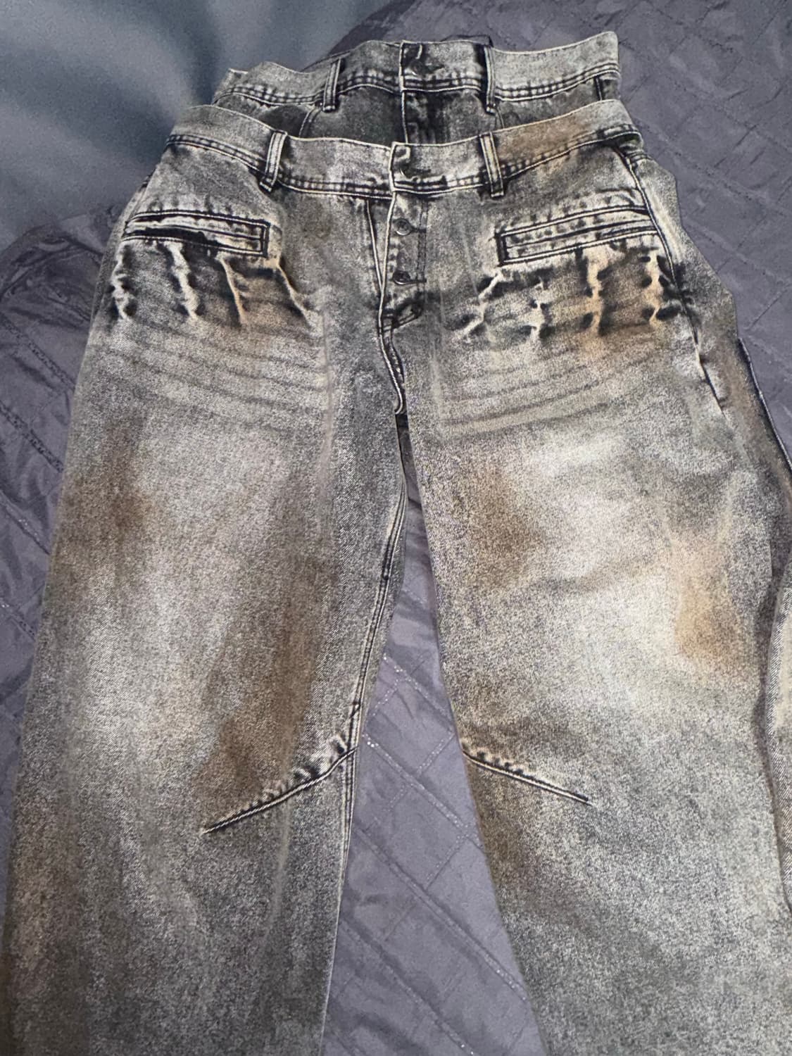 Double Waist Washed Jeans 상품이미지3