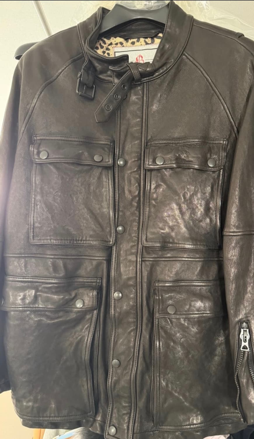 블랙아웃 레더 자켓 상품이미지1