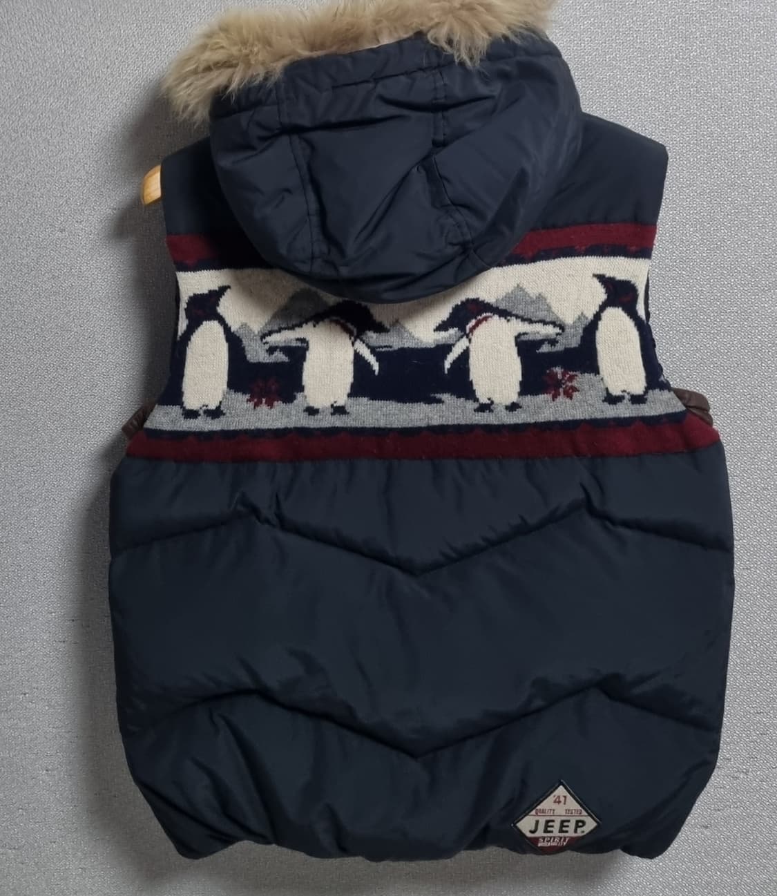 실측 L (100) Jeep 지프 네이비 덕다운 패딩조끼 상품이미지2