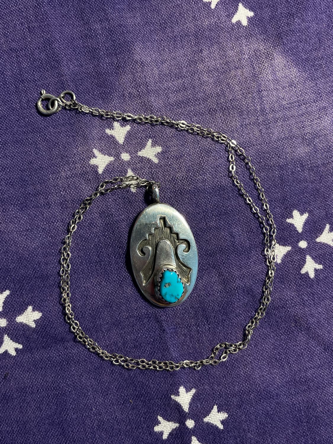 Navajo Silver 925 Turquoise Necklace 상품이미지3