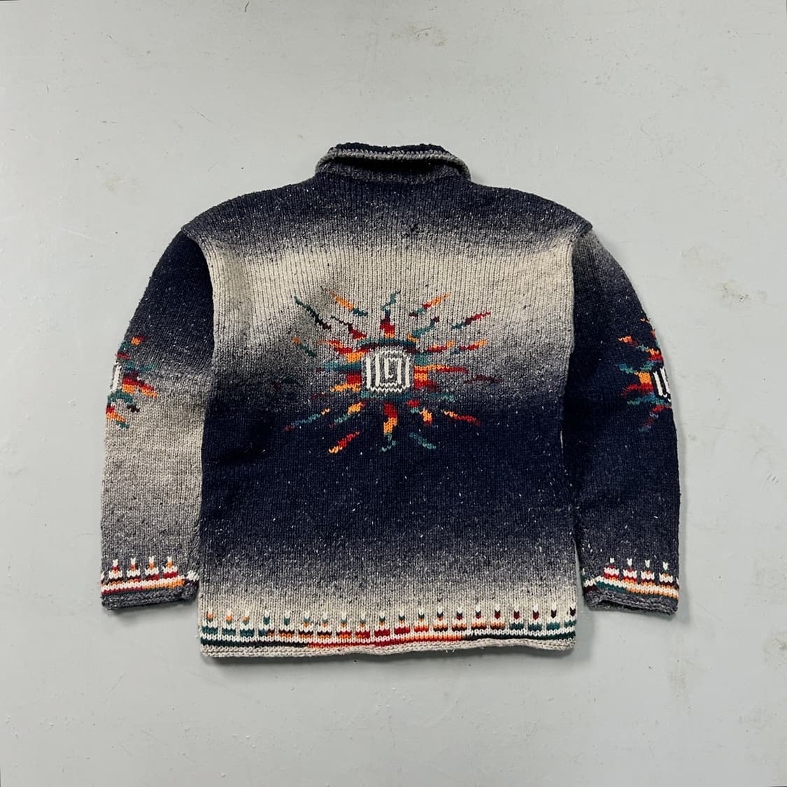 80s 에콰도르 핸드메이드 스웨터 집업  상품이미지4