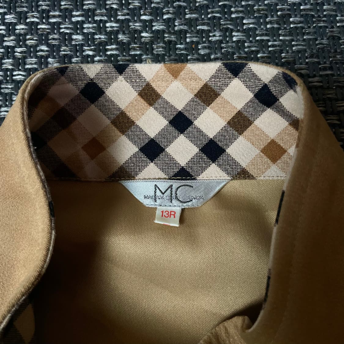 JPN 베이지 스웨이드 체크 포인트 자켓 상품이미지5