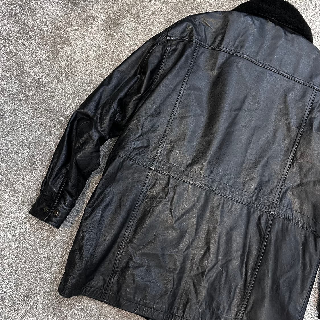 빈티지 블랙 소가죽 사파리 자켓L 상품이미지10