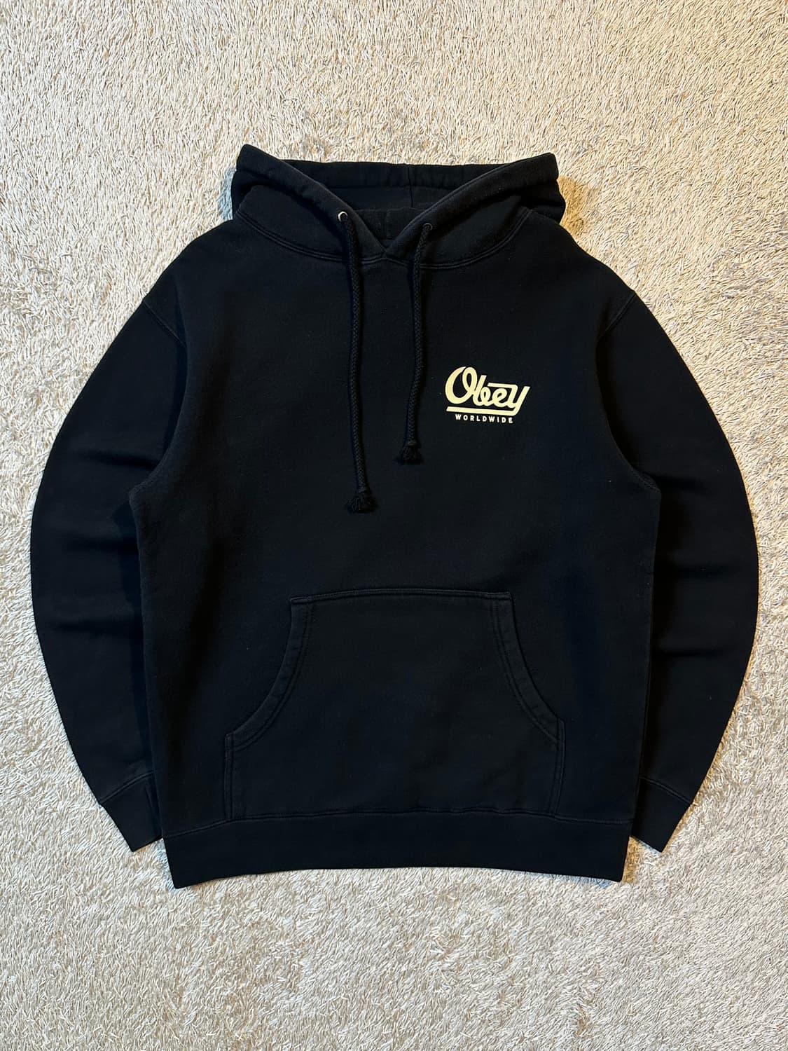 오베이 OBEY 월드와이드 백로고 후드티 블랙 상품이미지2