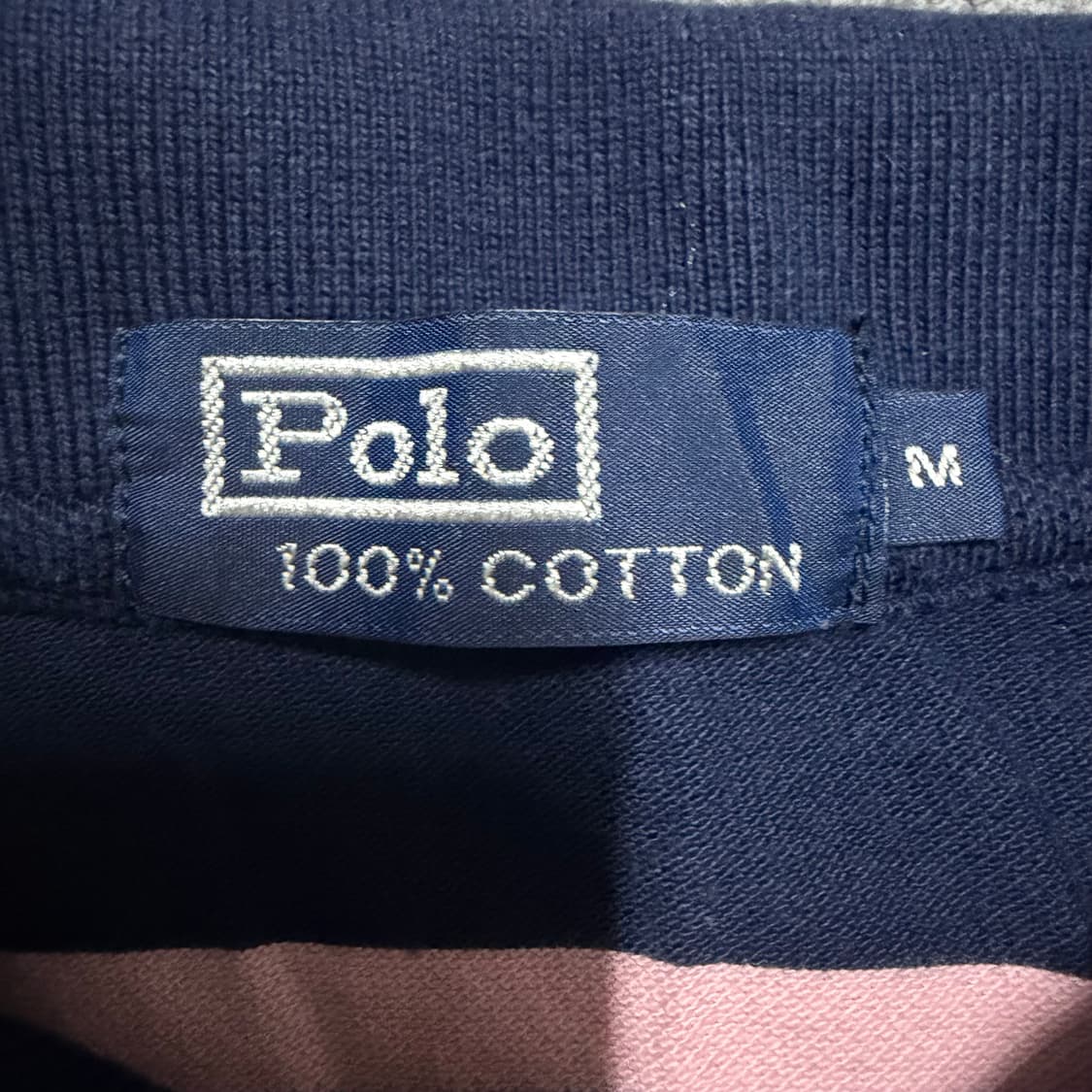 폴로 랄프로렌 스트라이프 네이비핑크 카라티 M 상품이미지3