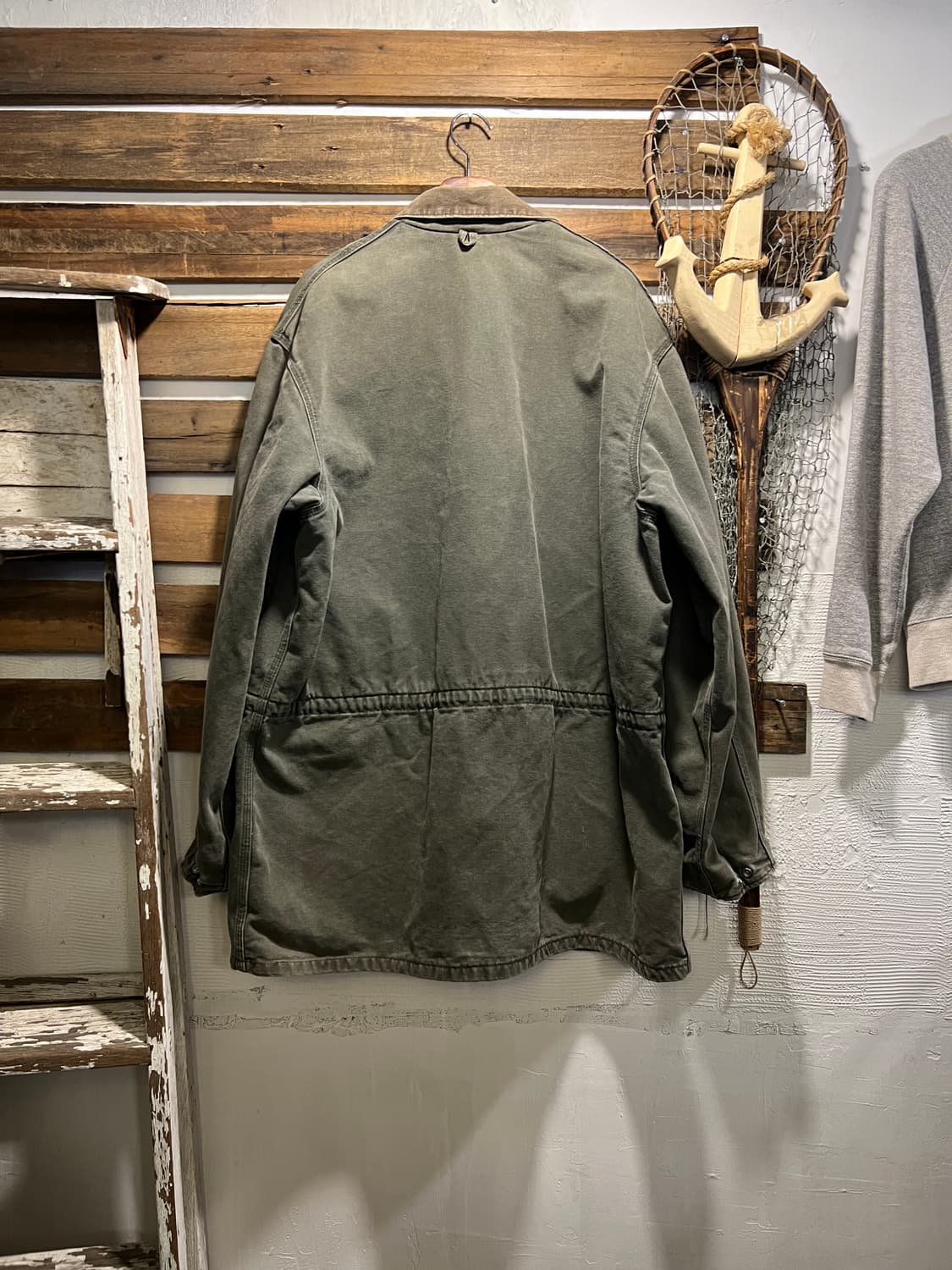 [XL]90's 칼하트 USA Made 빈티지 워싱 모스그린 워크 자켓 상품이미지7