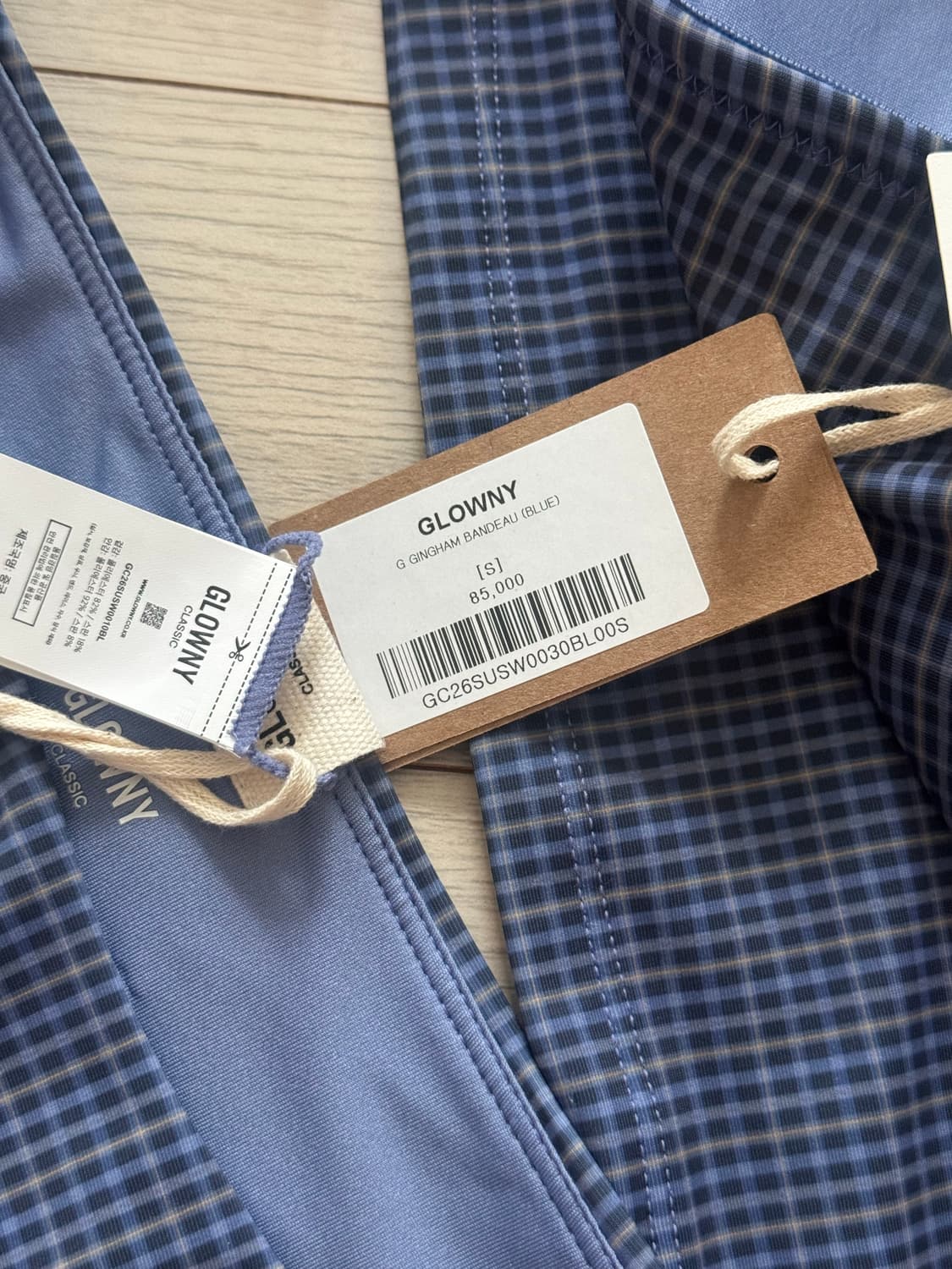 ☀️핫썸머 세일☀️ 글로니 블루 gingham 비키니 세트 상품이미지5