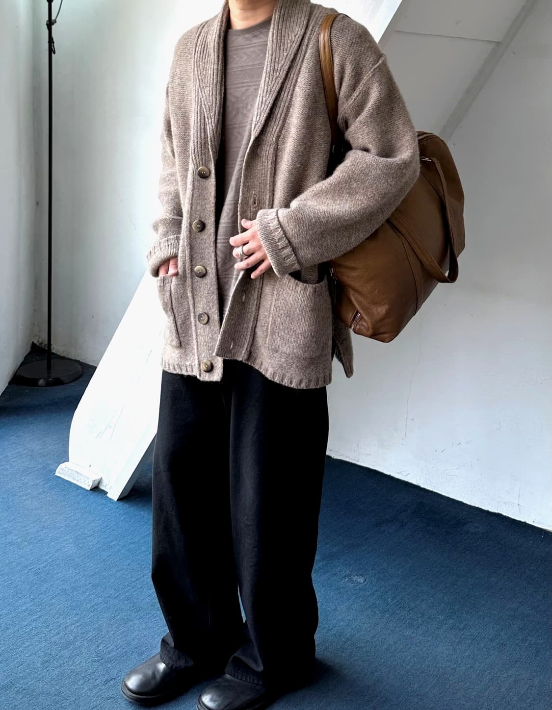 Low gauge pattern heavy knit cardigan 상품이미지10