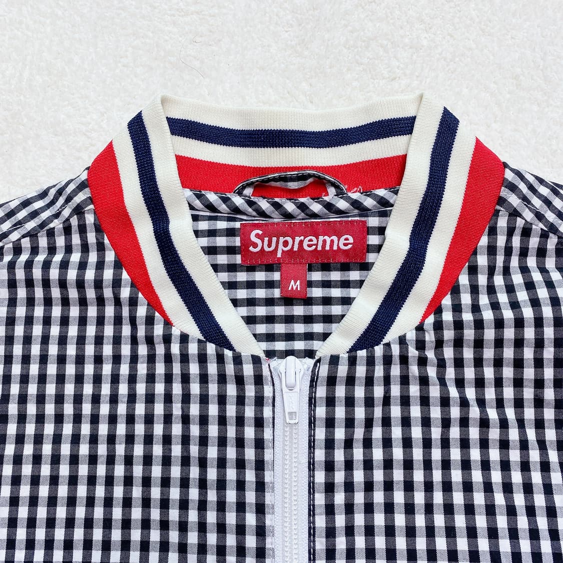 old supreme 슈프림 깅엄체크 블루종 자켓 (M) 상품이미지2