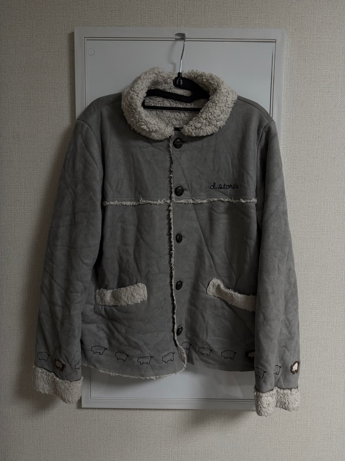 vintage gray  fur coat  jacket 상품이미지1