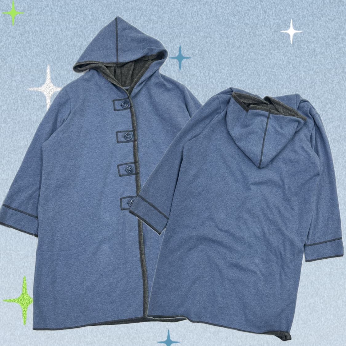 🌧️우비소녀 후드 미디코트 🌧️ 그런지 히피 에스닉 루즈핏 오버핏 상품이미지1