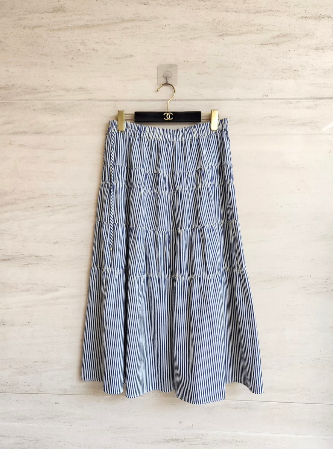 BCBG 25SS 시어서커 티어드 밴딩 스커트 77사이즈 상품이미지5