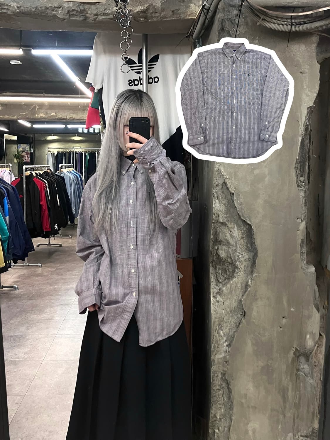 폴로 랄프로렌 체크 셔츠 퍼플 M #csz2718 상품이미지1